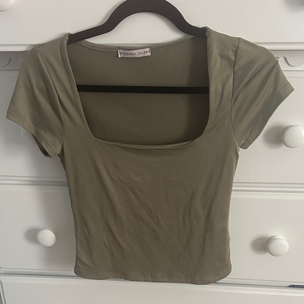 Olive Green Women's Top